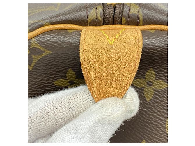 Borsa Louis Vuitton Boston Monogram Keepall 55 Marrone - vista 5