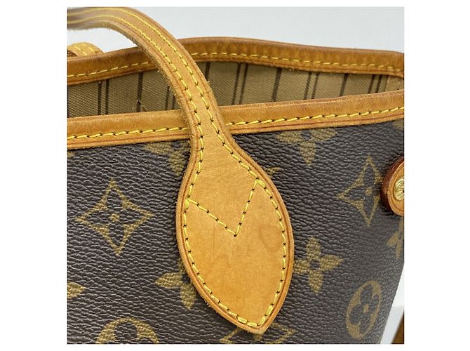 Borsa Tote Louis Vuitton Monogram Neverfull PM Marrone - vista 11