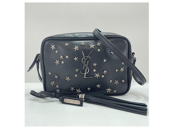 Borsa a tracolla Yves Saint Laurent Lou con nappe e borchie Nero - vista 12