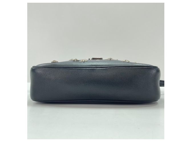 Borsa a tracolla Yves Saint Laurent Lou con nappe e borchie Nero - vista 6