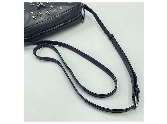 Borsa a tracolla Yves Saint Laurent Lou con nappe e borchie Nero - vista 9