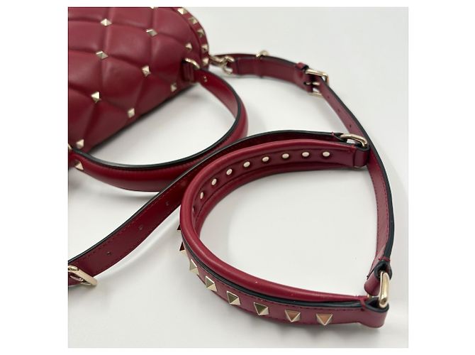 Borsa Valentino in tela borchiata in Red Rosso - vista 10