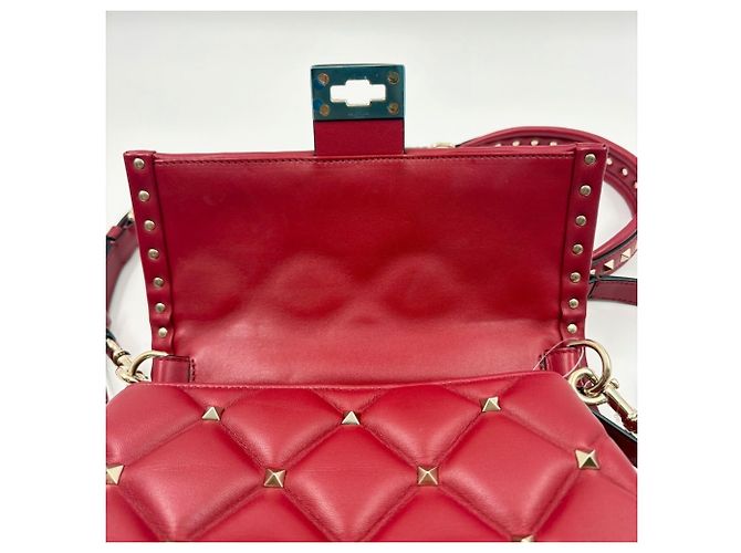 Borsa Valentino in tela borchiata in Red Rosso - vista 13