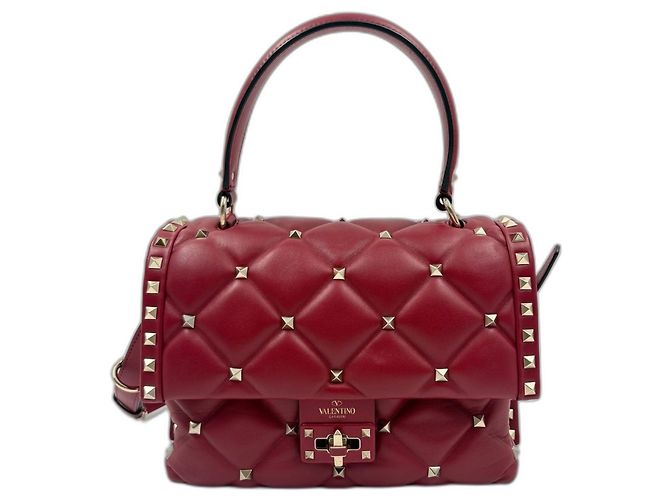 Borsa Valentino in tela borchiata in Red Rosso - vista 2