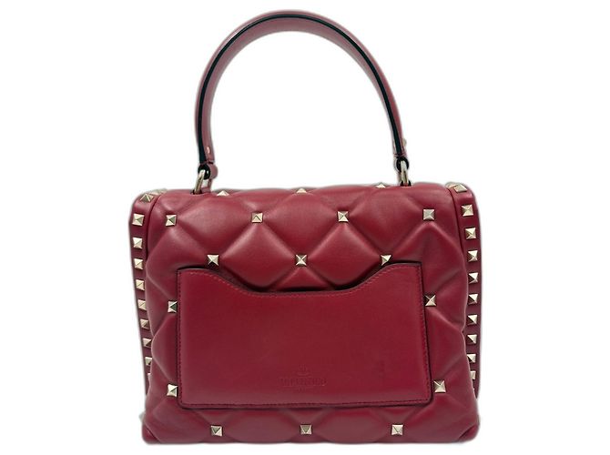 Borsa Valentino in tela borchiata in Red Rosso - vista 3