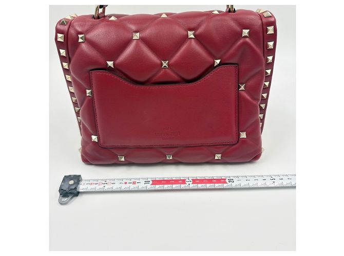 Borsa Valentino in tela borchiata in Red Rosso - vista 4