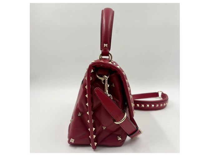 Borsa Valentino in tela borchiata in Red Rosso - vista 5