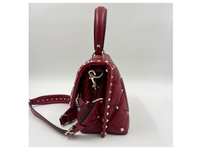 Borsa Valentino in tela borchiata in Red Rosso - vista 6