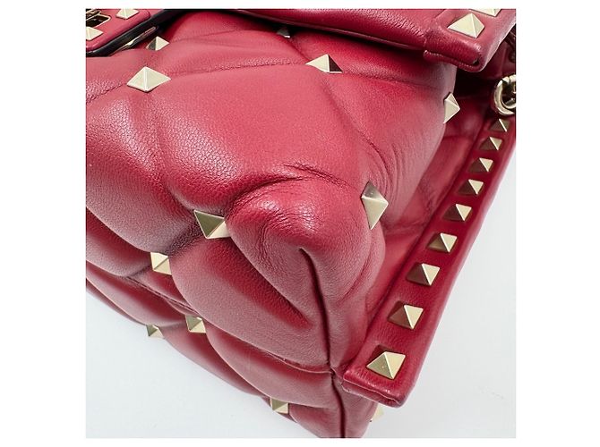 Borsa Valentino in tela borchiata in Red Rosso - vista 9
