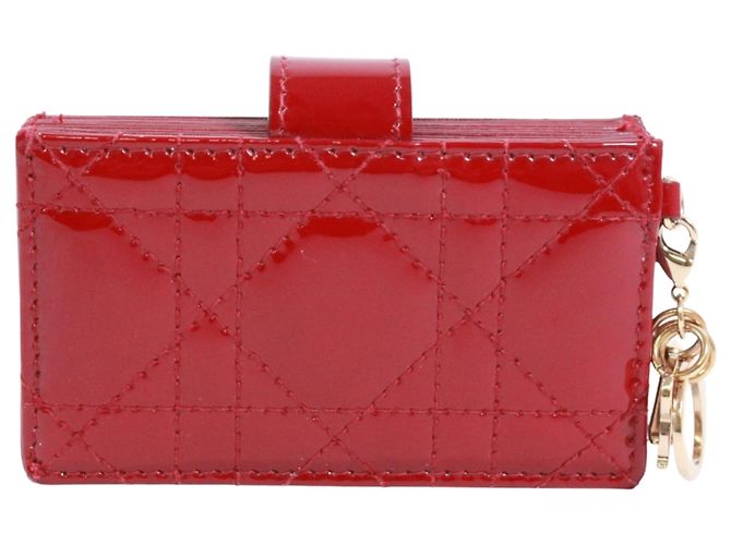 Tarjetero Christian Dior Cannage Roja - vista 3