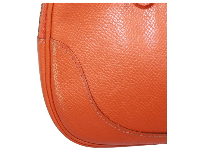 Hermès Borsa Shoulder Pouch Hermes in pelle Epsom Orange Arancione - vista 16