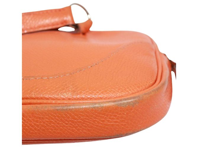 Hermès Borsa Shoulder Pouch Hermes in pelle Epsom Orange Arancione - vista 17