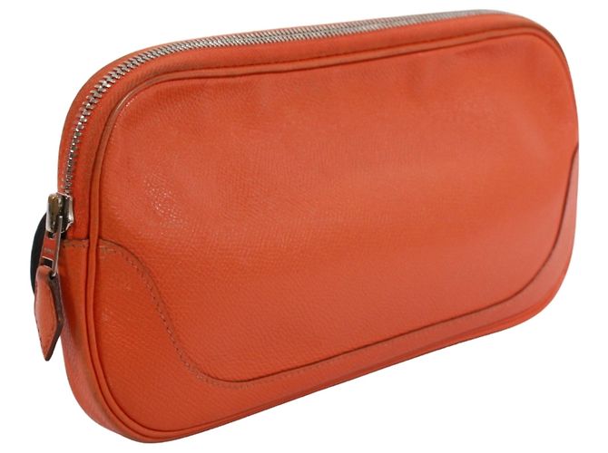 Hermès Borsa Shoulder Pouch Hermes in pelle Epsom Orange Arancione - vista 2