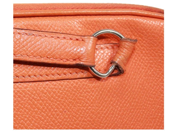 Hermès Borsa Shoulder Pouch Hermes in pelle Epsom Orange Arancione - vista 21