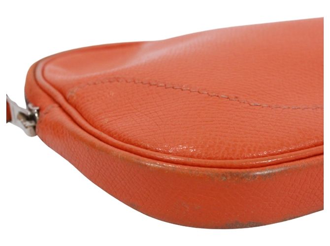 Hermès Borsa Shoulder Pouch Hermes in pelle Epsom Orange Arancione - vista 6