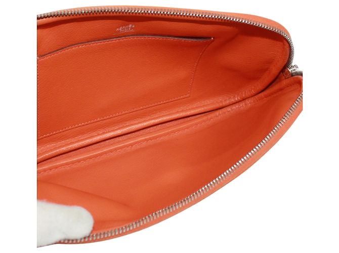Hermès Borsa Shoulder Pouch Hermes in pelle Epsom Orange Arancione - vista 7