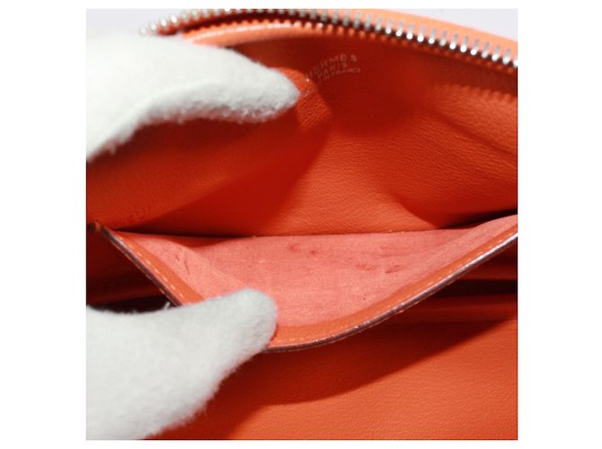 Hermès Borsa Shoulder Pouch Hermes in pelle Epsom Orange Arancione - vista 9