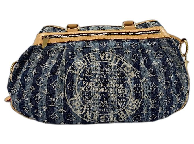 Borsa Louis Vuitton Cabas Raye GM Blu - vista 2