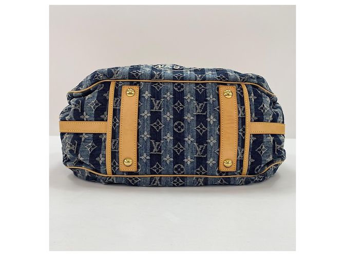 Borsa Louis Vuitton Cabas Raye GM Blu - vista 7