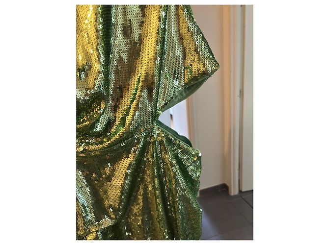 Maje grünes Paillettenkleid ärmellos - Ansicht 3