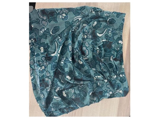 Falda corta estampada IRO Fidi Blanco Azul Verde oscuro - vista 2