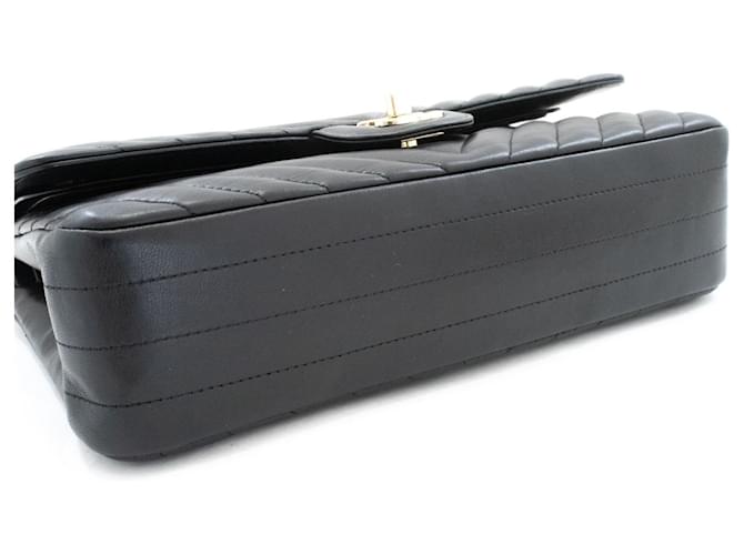 Chanel Timeless - Classic Double Flap Chevron Lambskin Medium Nero - vista 4
