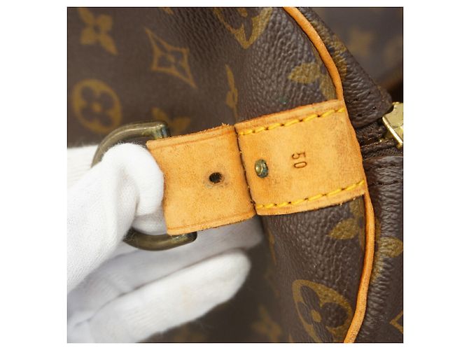 Louis Vuitton Boston Monogram Keepall Bandoulière 50 Marrone - vista 6