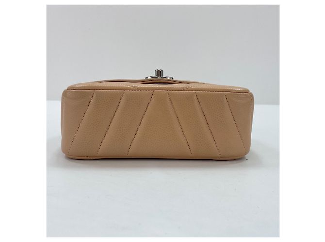 Borsa a tracolla Chanel Chevron - Beige - vista 6