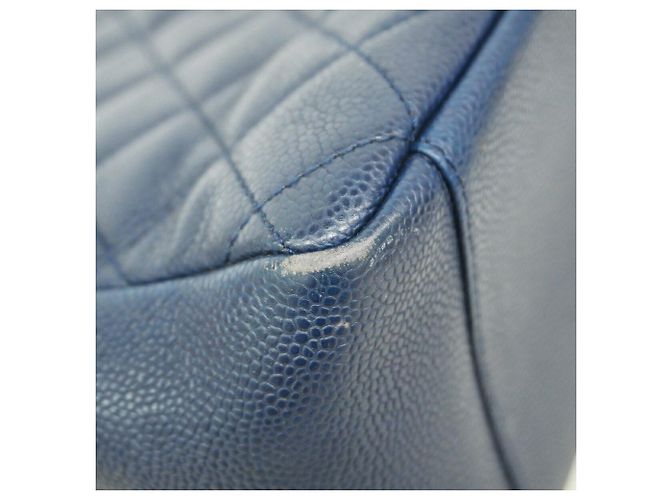 Borsa Tote Chanel in vitello grana blu navy - vista 6