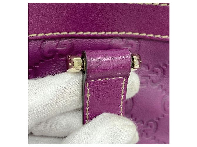 Borsa Tote Gucci in pelle viola Porpora - vista 9
