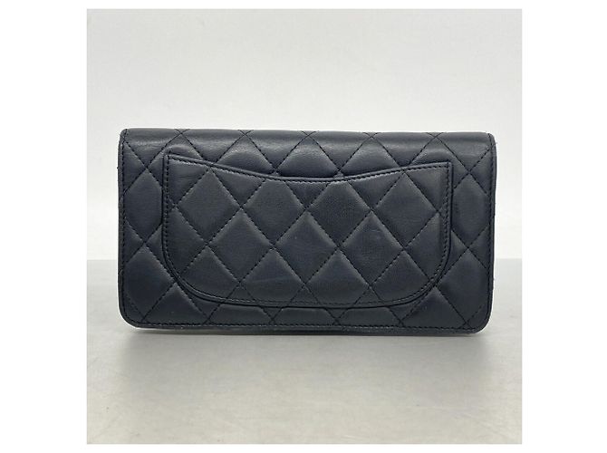 Chanel Matelassé Long Wallet aus Lammleder Schwarz - Ansicht 9