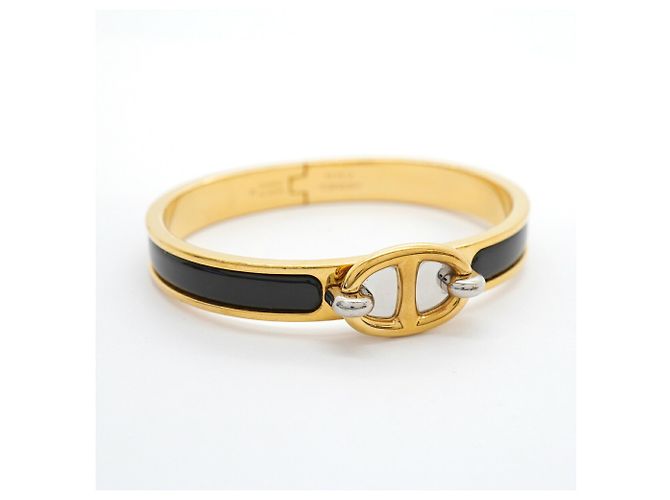 Hermès Hermes Chaine d'Ancre Mini Click Bangle Nero D'oro - vista 2