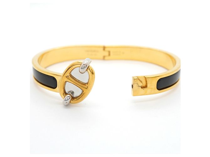 Hermès Hermes Chaine d'Ancre Mini Click Bangle Nero D'oro - vista 4
