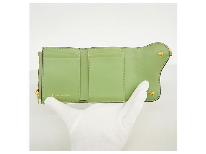 Christian Dior Tri-fold Geldbörse Moosgrün Olivgrün - Ansicht 3
