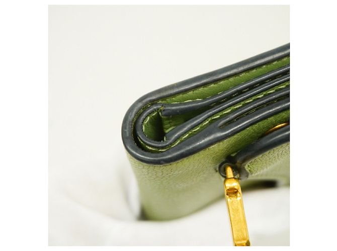 Christian Dior Tri-fold Geldbörse Moosgrün Olivgrün - Ansicht 5