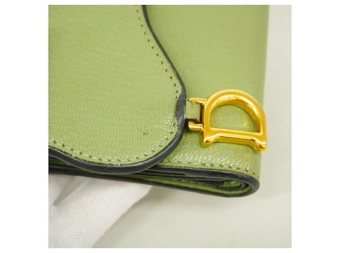 Christian Dior Tri-fold Geldbörse Moosgrün Olivgrün - Ansicht 6