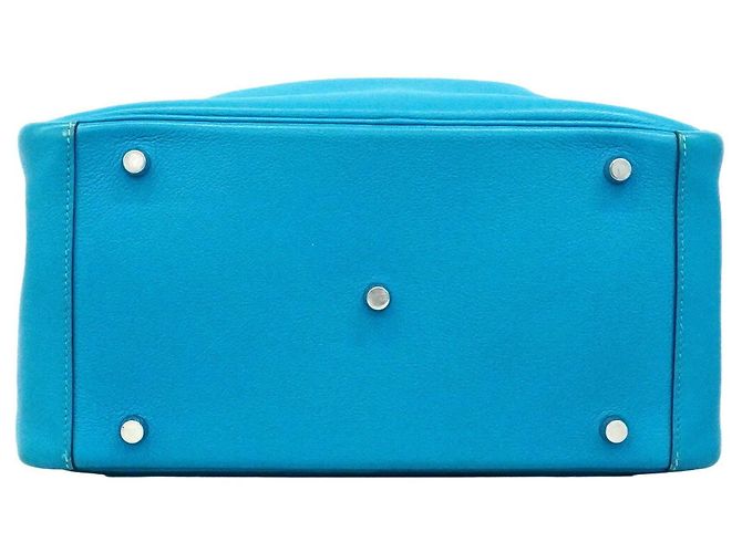 Hermès Borsa Hermes Lindy 30 Evercolor Blue Zanzibar - vista 3