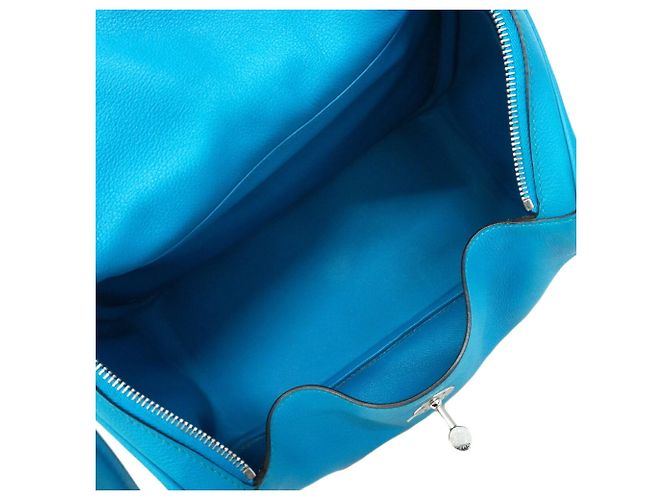 Hermès Borsa Hermes Lindy 30 Evercolor Blue Zanzibar - vista 4