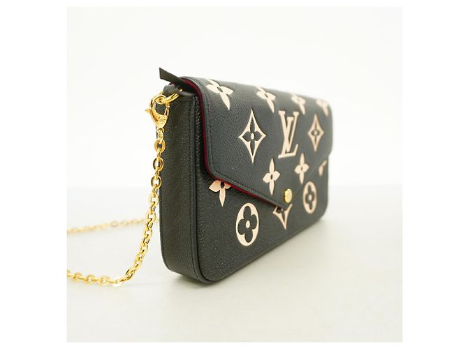 Louis Vuitton Monogram Empreinte Bicolor Pochette Felicie Nero Beige - vista 2