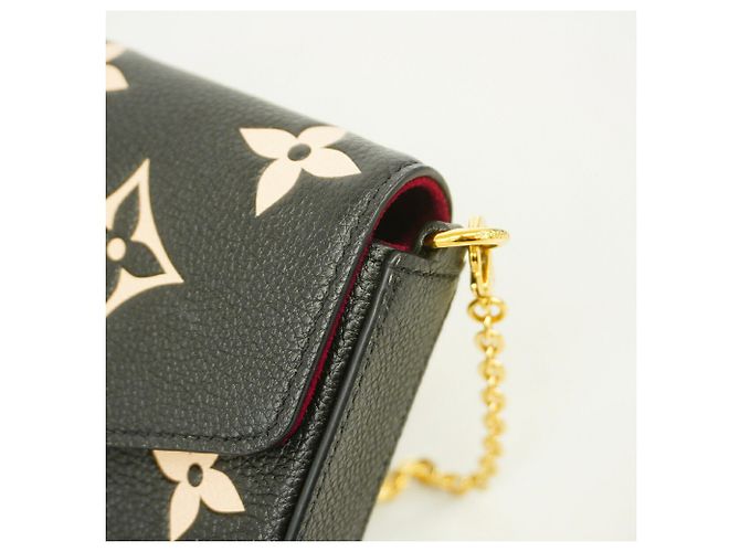 Louis Vuitton Monogram Empreinte Bicolor Pochette Felicie Nero Beige - vista 6