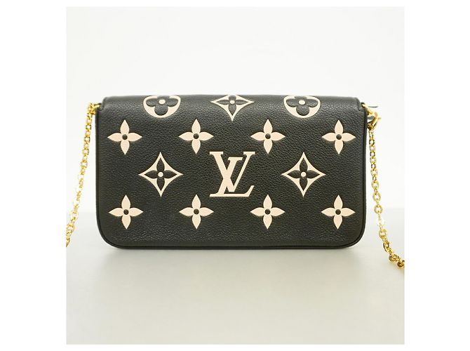 Louis Vuitton Monogram Empreinte Bicolor Pochette Felicie Nero Beige - vista 9