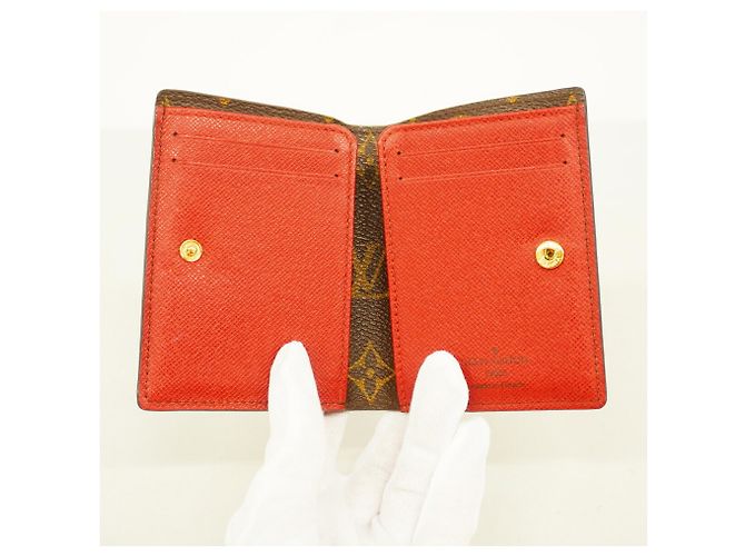 Louis Vuitton Monogram Portefeuille Marie Wallet Marrone Rosso - vista 3