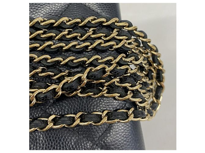 Timeless Chanel Matelassé Schultertasche mit Kette Schwarz - Ansicht 8