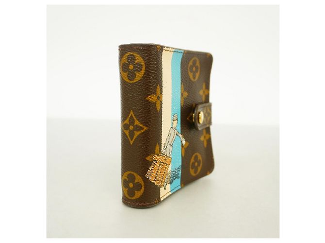 Louis Vuitton Monogram Groom Compact Zip Bellboy Geldbörse Braun - Ansicht 2