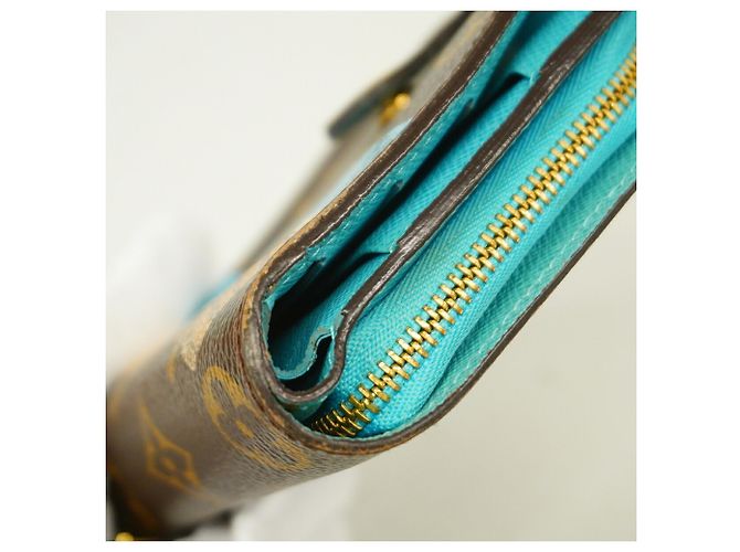 Louis Vuitton Monogram Groom Compact Zip Bellboy Geldbörse Braun - Ansicht 6