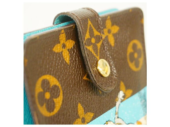 Louis Vuitton Monogram Groom Compact Zip Bellboy Geldbörse Braun - Ansicht 8