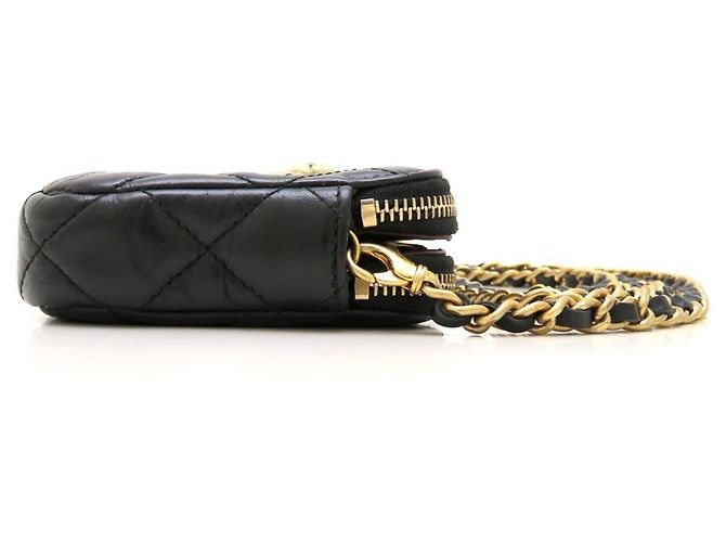 Bolso de hombro con cadena Chanel 2.55 Matelassé Negro - vista 3