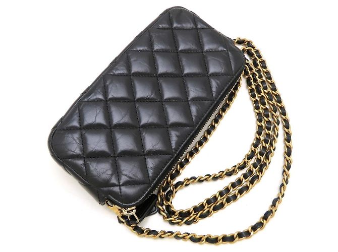 Bolso de hombro con cadena Chanel 2.55 Matelassé Negro - vista 5