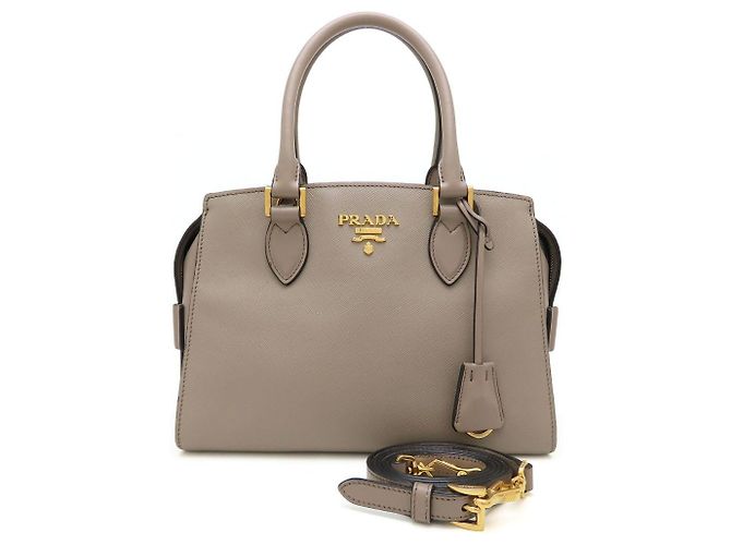 Prada Schultertasche aus Saffiano-Leder Grau - Ansicht 2