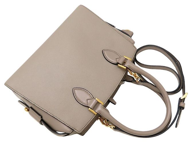 Prada Schultertasche aus Saffiano-Leder Grau - Ansicht 5